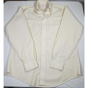 Brooks Brothers Mens 16-4.5 Yellow Striped The Original Polo Preppy Casual READ